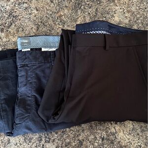 Nautica Men's Black and Dark Blue Chinos